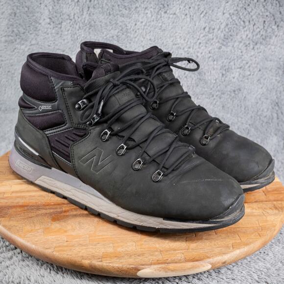 New Balance Niobium Gore-tex Hiking Boots Shoes Mens Size 12 Black Leather Trail - Picture 1 of 9
